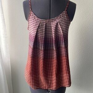 CAbi top 100% polyester tiny patterned fall colors size Extra small